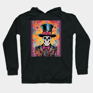 Colorful Calavera Elegance: Day of the Dead Skeleton Art Hoodie